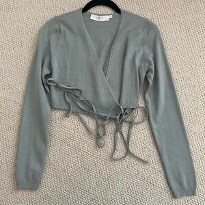 ASTR Sage Green Wrap Sweater